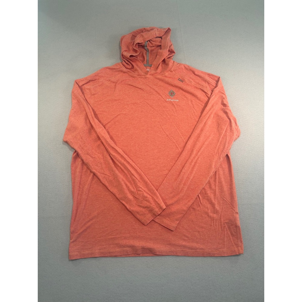 tasc Performance Hoodie Men Large Orange Bamboo Organic Cotton Coldstream Logo